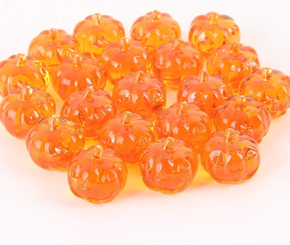 Vase Fillers - Mini Acrylic Pumpkin Ornaments for Fall Decorations Party Table Scatter Halloween and Thanksgiving Décor（50PCS）