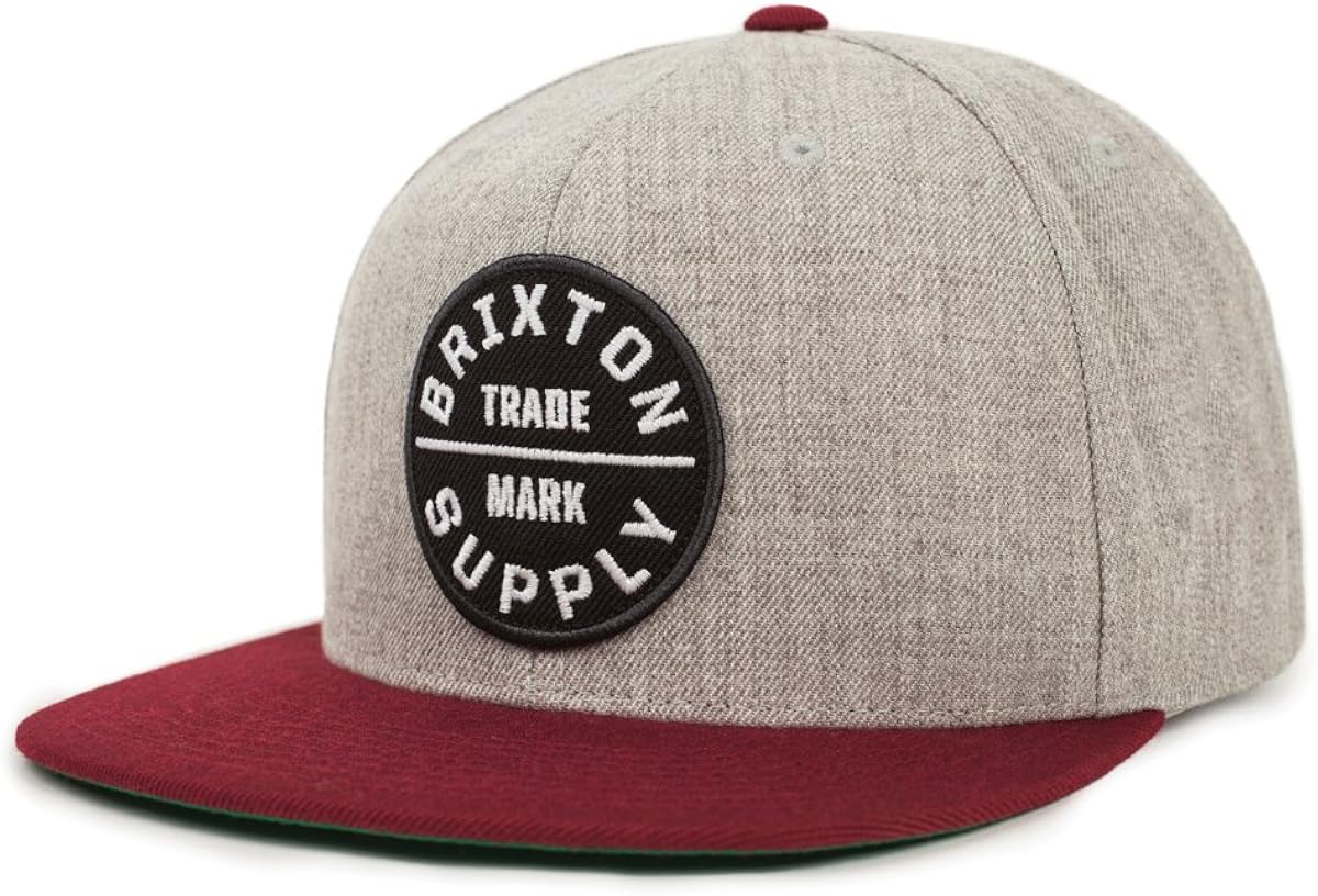 Brixton Men's Oath III Medium Profile Adjustable Snapback Hat, black, One Size: Clothing