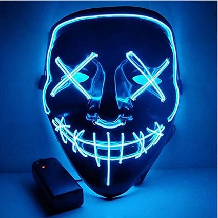 EL Wire Drahtmaske Leuchten Maske LED Leucht Leuchtmaske Make Up Partymaske mit Batterie Box Kostüme Mask Weihnachten Tanzen 