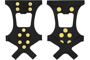 Ice Cleats for Shoes & Boots, Snow Traction Crampons with 10 Steel Studs, Non-Slip Rubber Ice Grips for Walking on Ice & Snow