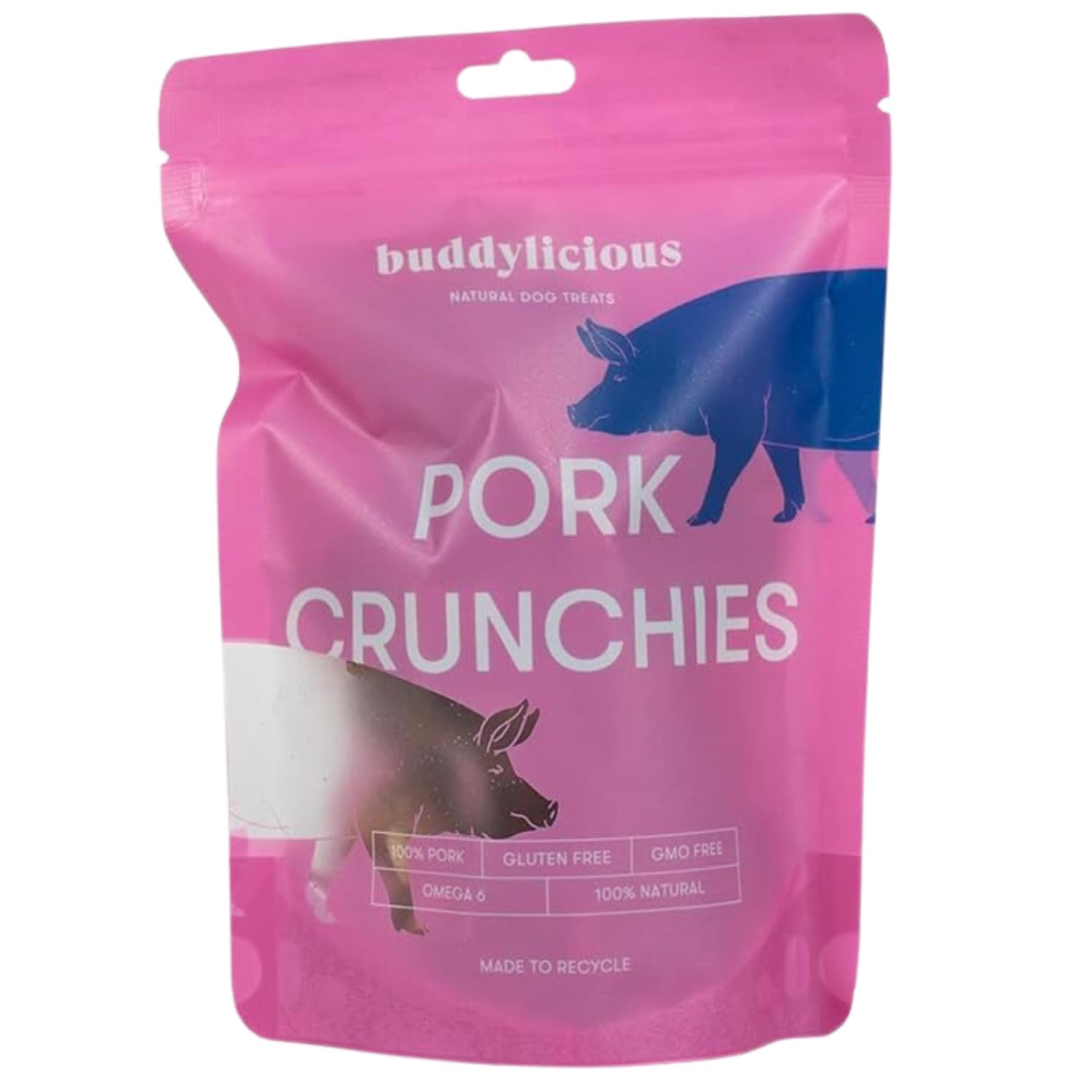 Buddylicious 100% Natural Pork Crunchies Dog Treats | Natural & Healthy Dog Treat, GMO Free, Gluten Free | Perfect For Training or Everday treat