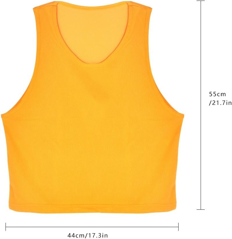 12Pcs Kids Jerseys Scrimmage Training Vests Football Vest Mesh Breathable Bibs for Volleyball Soccer Basketball (Color : Yellow) Shirt Football Supplies Shirt Football Supplies - Image 5