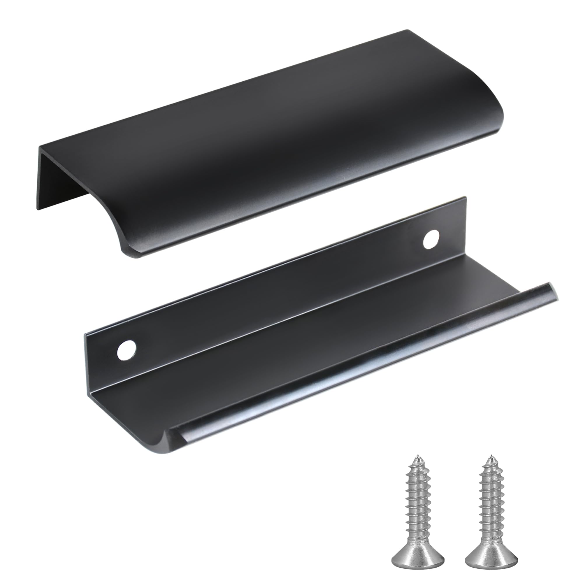 Photo 1 of JOOJA 10 Pack Modern Style Finger Edge Pull Furniture DrawerHandles Hidden Cabinet Kitchen Drawer Handles Knobs, 120mm