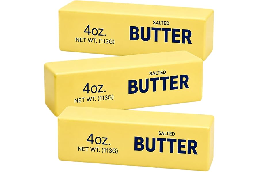 3PCS Butter Squishy Stress Toy,Soft Novelty Toy,Realistic Butter Stick Fidget, Slow Rising Soft Squeeze Toy for Adults Stress Relief & Anxiety Relief