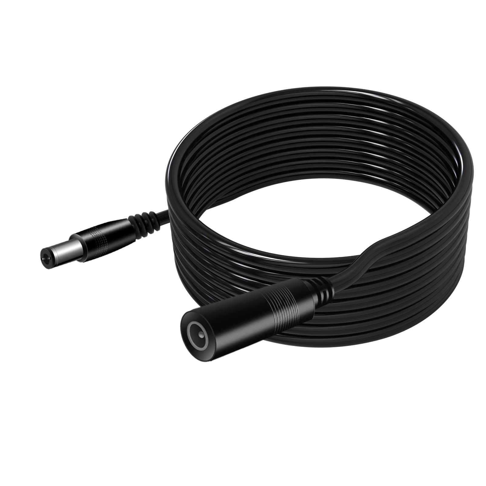 20AWG 10Ft 2.1mm x 5.5mm Male to Female DC Extension Wire Power Jack Adapter Barrel Plug Cable, Extension Wire for CCTV Security Camera, DVR, HDVD, LED Strip Light, Low Voltage Application