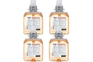 GOJO Luxury Foam Antibacterial Handwash, Fresh Fruit Fragrance, 1250 mL Foam Hand Soap Refill FMX-12 Push-Style Dispenser (Pack of 4) – 5162-04