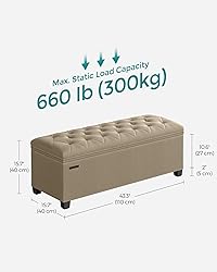 SONGMICS Storage Ottoman Bench, Bench with