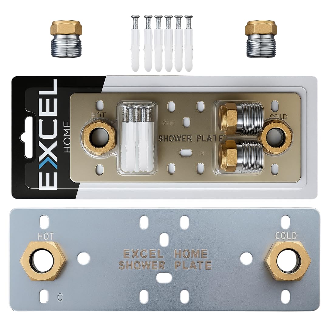 Easy Shower Fixing Plate System | Strong & Leak-Free Valve Connection | for Thermostatic Bar Mixer | Durable, Corrosion-Resistant, Quick & Easy Installation Shower Plate (Single)