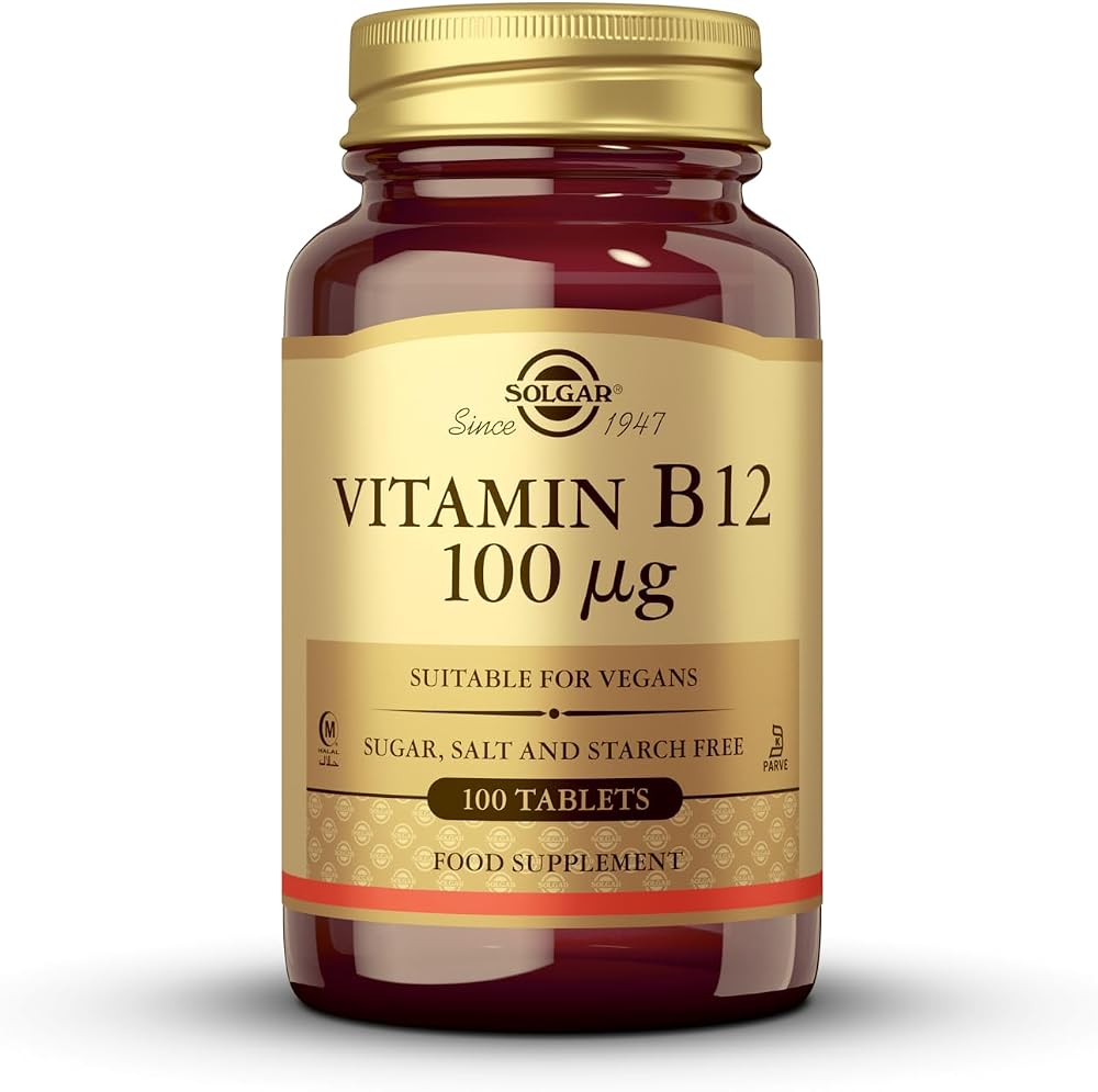 Solgar Vitamin B12 100 µg Tablets - Vegan - 100 Count for Energy & Wellness