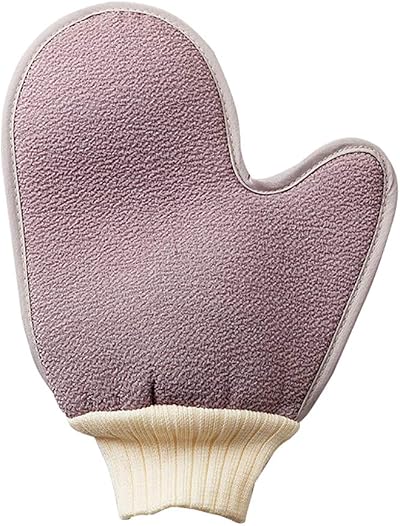 Omenluck Bath Mitt Double Side Exfoliating Sponge Shower Gloves Purple Coffee
