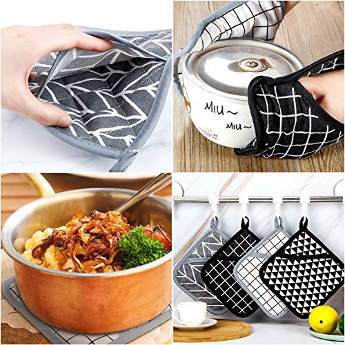 Large Pot Holders Oven Mitts Set Heat Resistant Pot Holders Square Pot