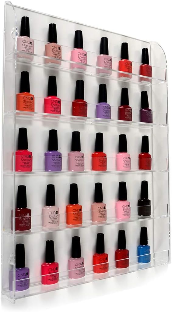 Wall Mounted Nail Varnish 5 Tier Display | Made in the UK | Nail Polish Rack | Nail Varnish Holder | Nail Varnish Stand