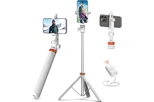 EUCOS 62" Tripod for iPhone, Sturdy Selfie Stick Tripod with Remote&Lightweight Phone Tripod, Solidest Portable Cell Phone Tr