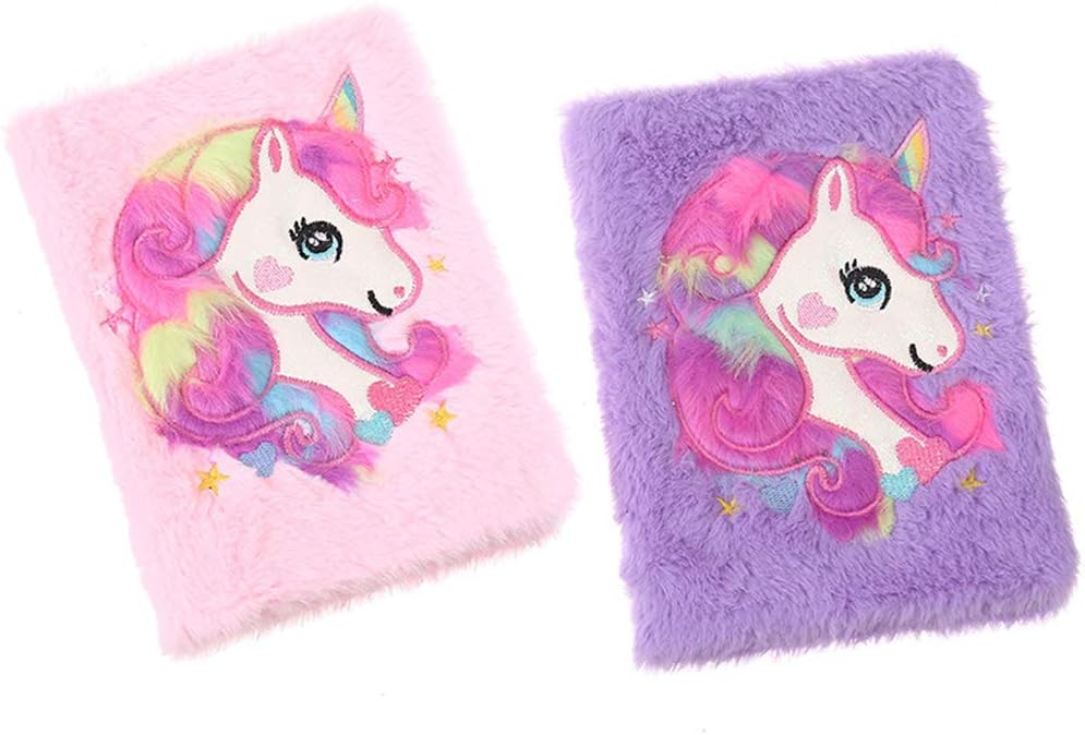 Cute Unicorn Planner A5 Diary Notebook and Journal Agenda Line Organizer Kawaii Plush Note Book Wonderful Girls School Handbook Gifts (Pink)