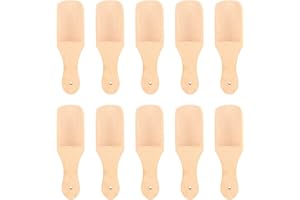 10Pcs Beech Wood Scoop, Mini Bath Salt Spoon Wooden Candy Spoon for Bath Salts, Tea Scoop, Washing Powder Spoon
