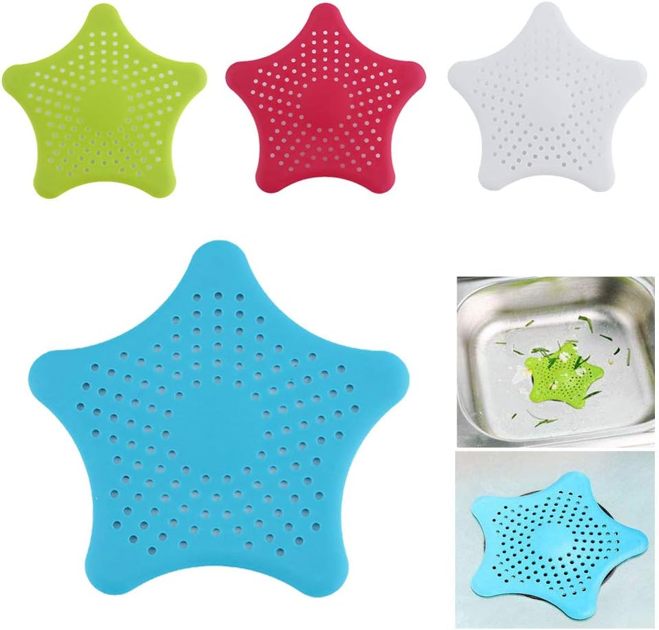 WJIASI Shower Drain Hair Catcher Bathroom Sink Filter Bathtub Drain Cover Stopper Silicone,4 Pieces
