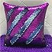 Reversible Sequin Pillow Case Decorative Mermaid Pillow Cover Color Changing Cushion Throw Pillowcase 16” x 16” ,A Blue and Purple