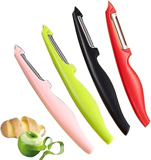 HKBTCH Sparschäler, Gemüseschäler, Obstschäler, Universalschäler mit Pendelklinge, Rechts-und Linkshänder bunt gemischt Set, Spülmaschinengeeignet, 4 Stück