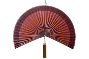 ChumDecor Fan Wall Decor,Japanese Chinese Wall Fans Decor, Boho Hanging Headboard,Decorative Folding Fan for Over Bed Decorations (Terracotta, 40inch)