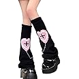 WODECASA Girls Kawaii Leg Warmers Knitted Flared Leg Sleeves Goth Crochet Baggy Cuff Ankle Heap Socks