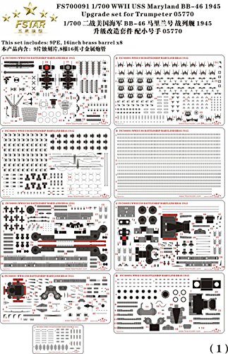 1/700 米海軍戦艦 BB-46 メリーランド 1945 スーパーアップグレードセット