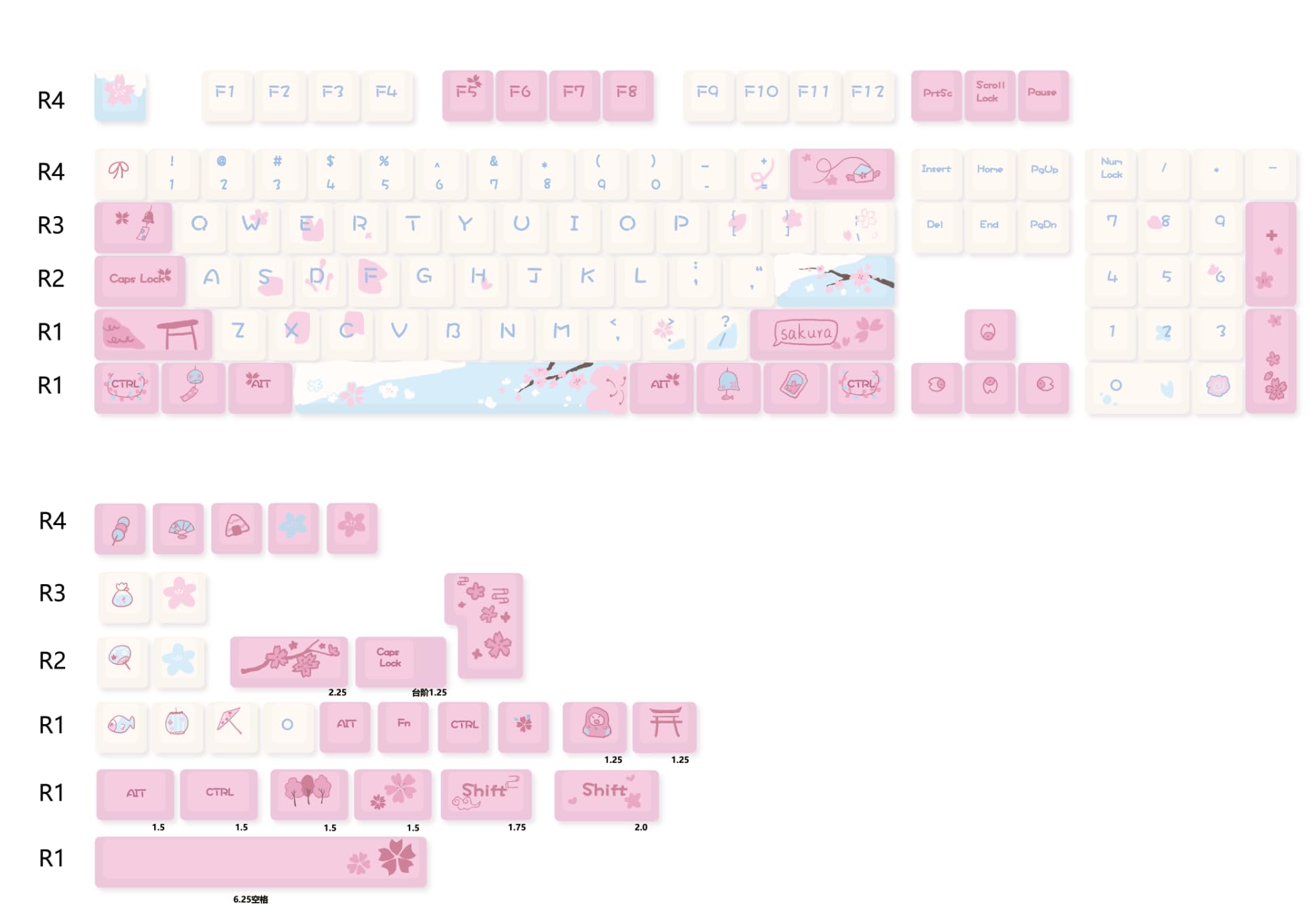 Mua GK GAMAKAY 150 Keys Purple&White Keycaps Set, Cherry Profile PBT ...