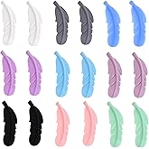 18PCS Feather Silicone Beads Colorful Silicone Beads Bulk Spacer Beads Colorful Shaped Focal Beads for DIY Craft Garland Keychain Lanyard Necklace Bracelet Jewelry Making Accessories Handmade Crafts