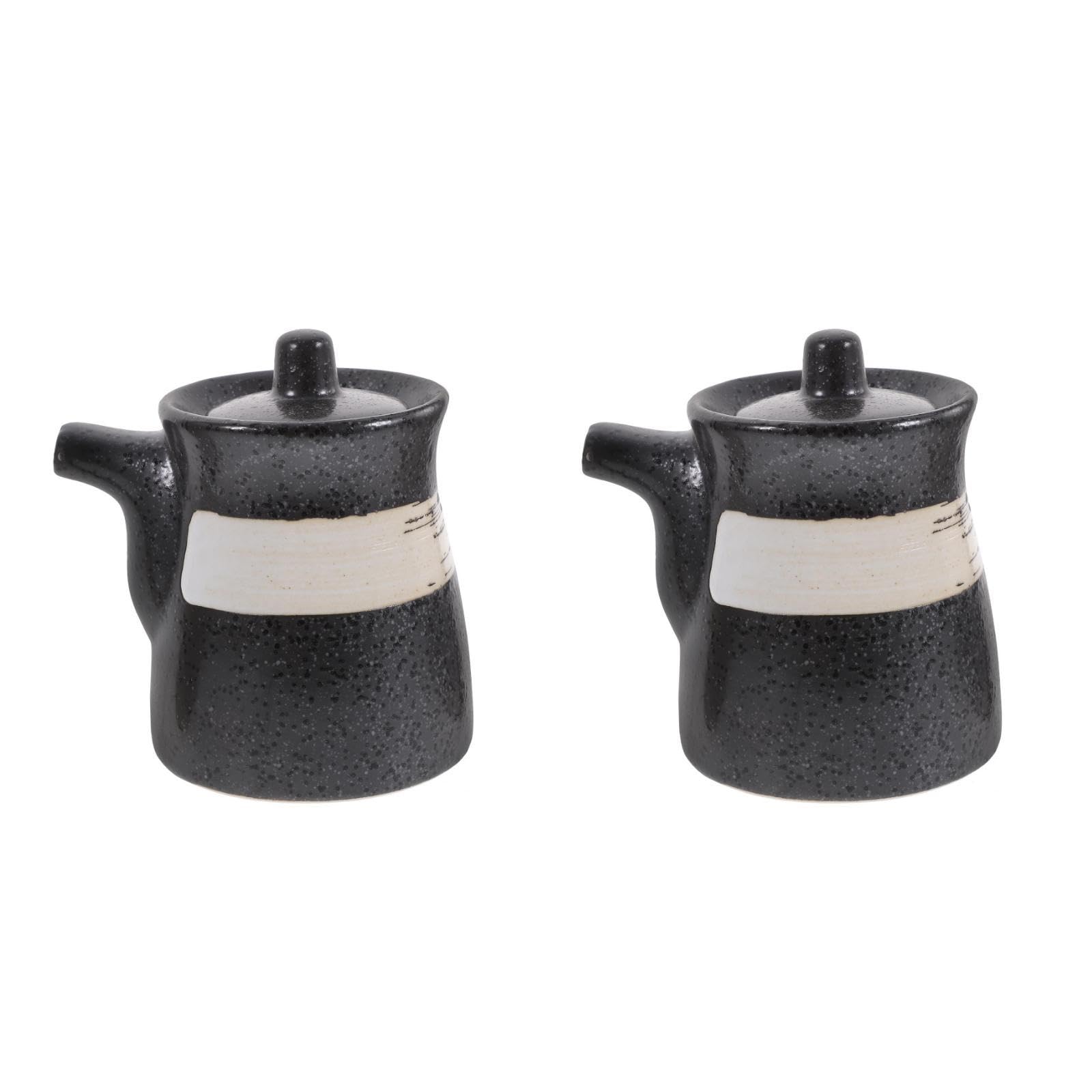 Photo 1 of 2PCS Soy Sauce Dispenser Ceramic Olive Oil Dispensers with Lid 160ML Syrup Dispensers Japanese style Sauce Bottle Seasoning Jar Sushi Sauce Container