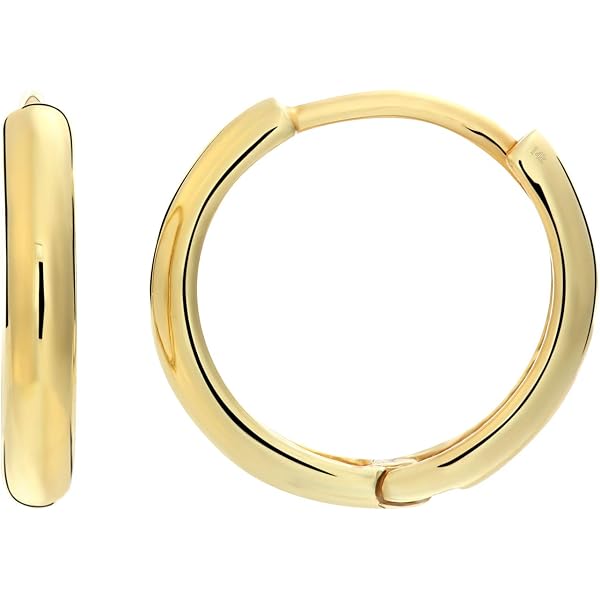 Women's 14K Gold Filled Round Hoop Earrings - Diamond Cut, 4mm Wide, 40-70mm