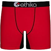 Ethika Men’s Mid Boxer Brief, 4-Way Stretch Performance Underwear - Black OG - Contrast (RDB, S)