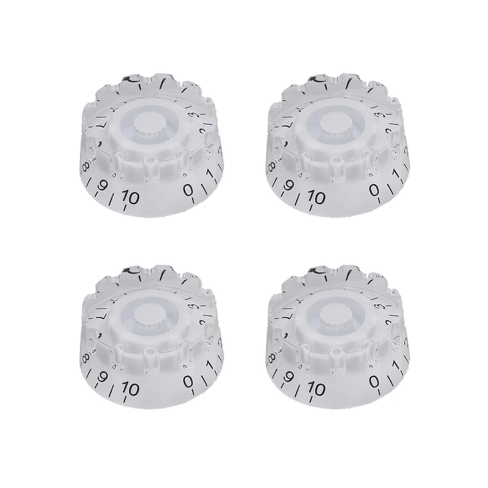 PATIKIL Notched Speed Knobs Speed Volume Tone Control Knobs 6mm/0.24" White for LP Style Electric Guitar Bass Musical Instrument Part Replacement Pack of 4