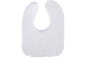 Rotel Infant Baby Boys and Girls Christening Baptism Outfits Embroidered Cross White Bib,Baptism Decorations for Boy or Girl