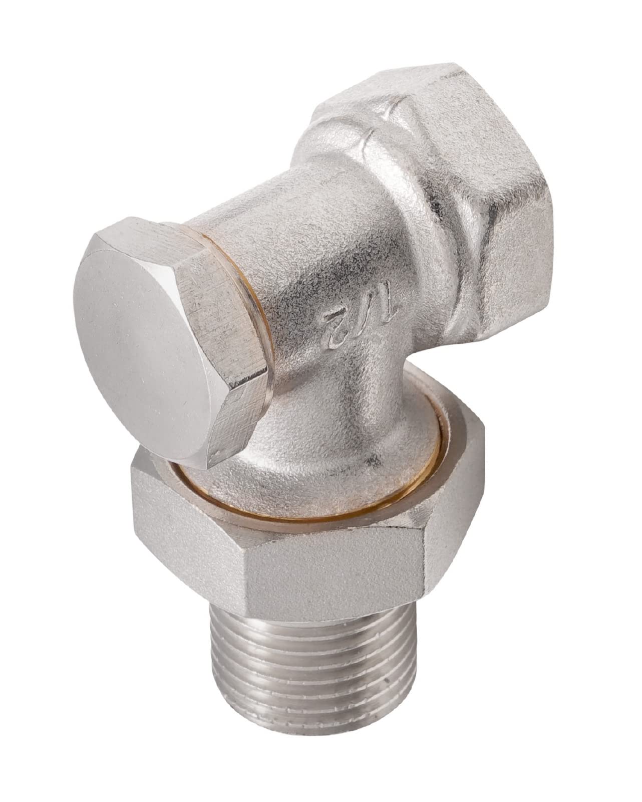 Sanitop-Wingenroth 27130 1 Rad-Verschraubungen Wheel, Radiator Return Fitting, Corner Shape, Lockable Return Screw Connection for Heating, Klein