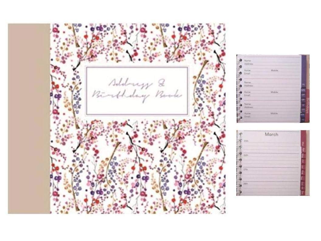Decorative Birthday and Address Book - Very Berry - Ideal for Contacts, Important Dates