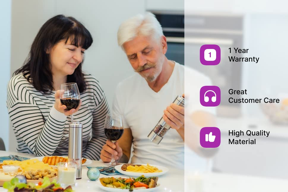 KSL Electric Salt and Pepper Grinder Set Adjustable Motorized Electrical Powered Auto Shakers