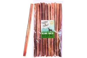 BULLYSTICKS & MORE 12 Inch Bully Sticks (Regular - 8 Pack) | Bully Sticks for Medium Dogs | 100% Grass Fed Beef | Dog Parents Choice Bully Stick Dog Chews | No Hide Bully Bones