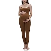 POSHDIVAH Women's Maternity Bodysuit Spaghetti Straps Sleeveless Tank Tops Leggings Jumpsuit Pregnancy Romper