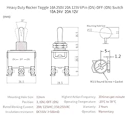 Gebildet 3pcs Waterproof Latching Toggle Switch