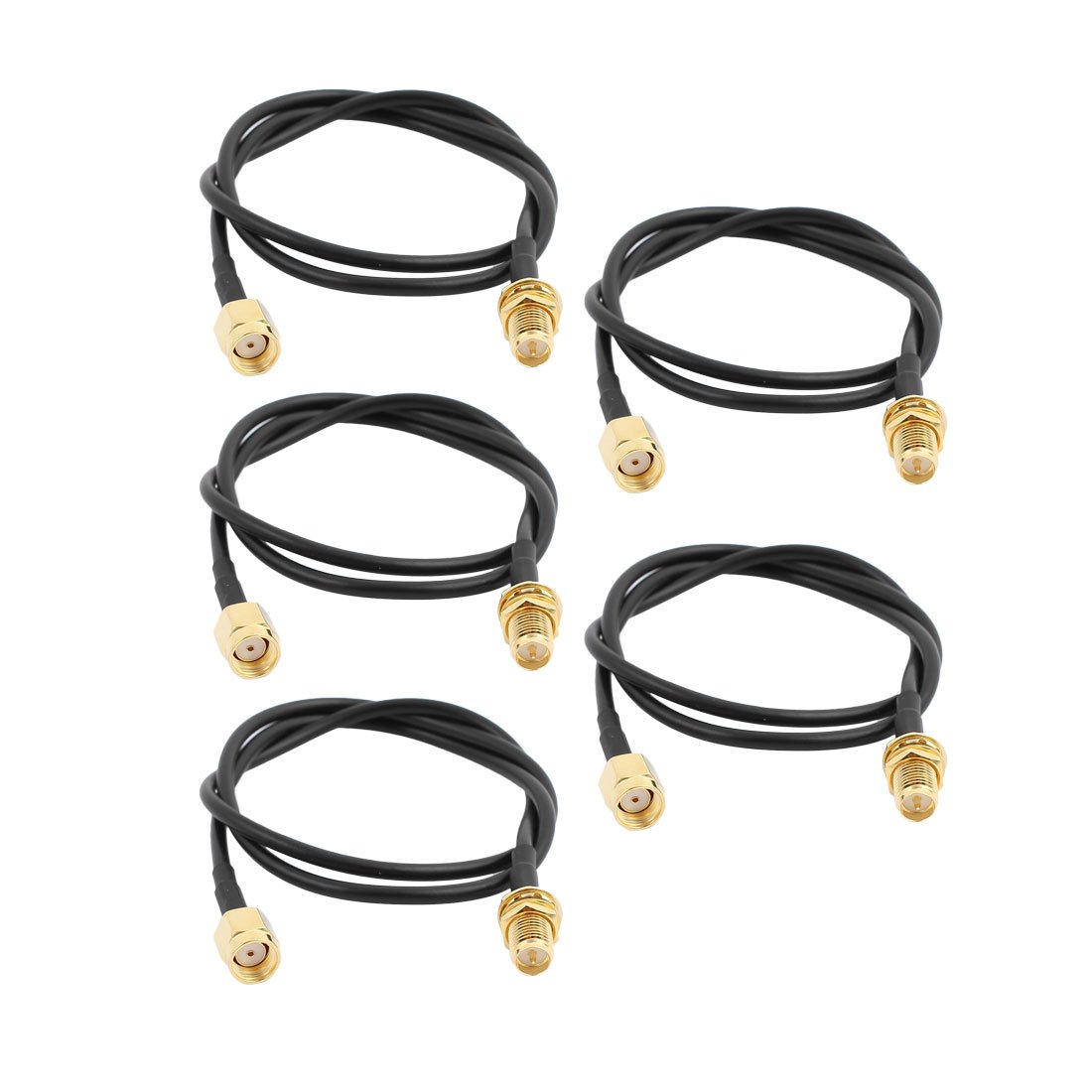 sourcing map 5Pcs 50cm RG174 Antenna Extension Cable RP-SMA Male to Female Connector Pigtail Cable