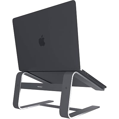 Macally Aluminum Laptop Stand for Home &amp;amp; Office Desks - Fits All Notebooks from 10&amp;quot; to 17.3&amp;quot; - Apple Macbook 12&amp;quot; 13&amp;quot; Pro Air, Chromebook, Samsung, Acer, HP, Dell Computers Space Gray