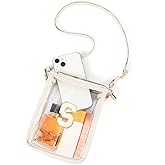 SENDEFN Clear Crossbody Purse Bag, Stadium Approved Initial Letter Purse for Teenager Girls Women (S, White)