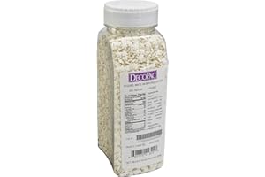 DecoPac White Snowflake Quins, 16.5oz, Fancy Sprinkles Shaped Like Snowflakes, Candy Sprinkles in Handheld Container, Edible Sprinkles For Celebration Cakes, Cupcakes, Cookies 1.03 Pound (Pack of 1)