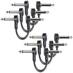 GOGHOST 3 Inch Guitar Patch Cables 6 Pack, 1/4" TS