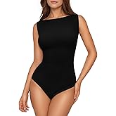 TRENLIVER Womens Boat Neck Thong Bodysuit Sleeveless Tank Top Body Suits Going Out Summer Tops Fashion Outfits 2026