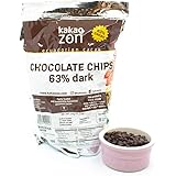 KakaoZon Dark Chocolate Coverture | 63% Dark Chocolate Chips | Gluten-Free | Vegan | Non-GMO | Free of all major allergens | 