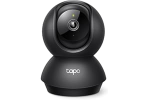 Tapo 1080P Indoor Pan/Tilt Wired Security Camera - Works as a Baby & Pet Monitor, Motion Detection, 2-Way Audio, Siren, Night Vision, Subscription-Free Local Storage or Optional Cloud, Black, C201