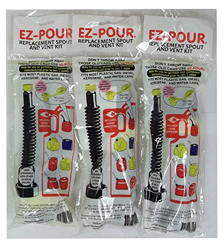 Lot of 3 Ez Pour 10050 Replacement Spout Replace Old Gas Can Fill Kit