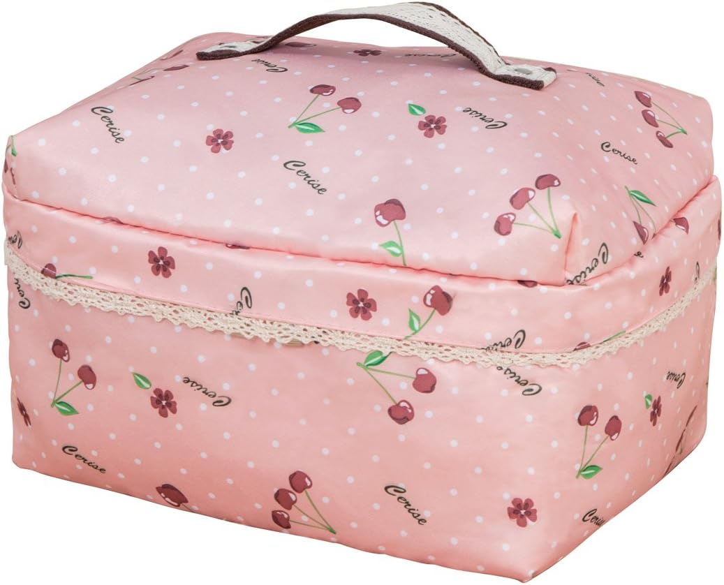 Sivin Toiletry Bags Travel Makeup Bag For Children's Toys, Towels, Cosmetics, Make-up Tools, Socks With Zipper And Handles 25ร20ร16cm 8L (Cheery Pink)