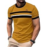 SOLY HUX Men's Striped Short Sleeve T Shirt Crew Neck Color Block Tee Casual Summer Tops