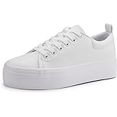 JABASIC Women Lace Up Platform Sneakers Comfortable Casual Fashion Sneaker Walking Shoes